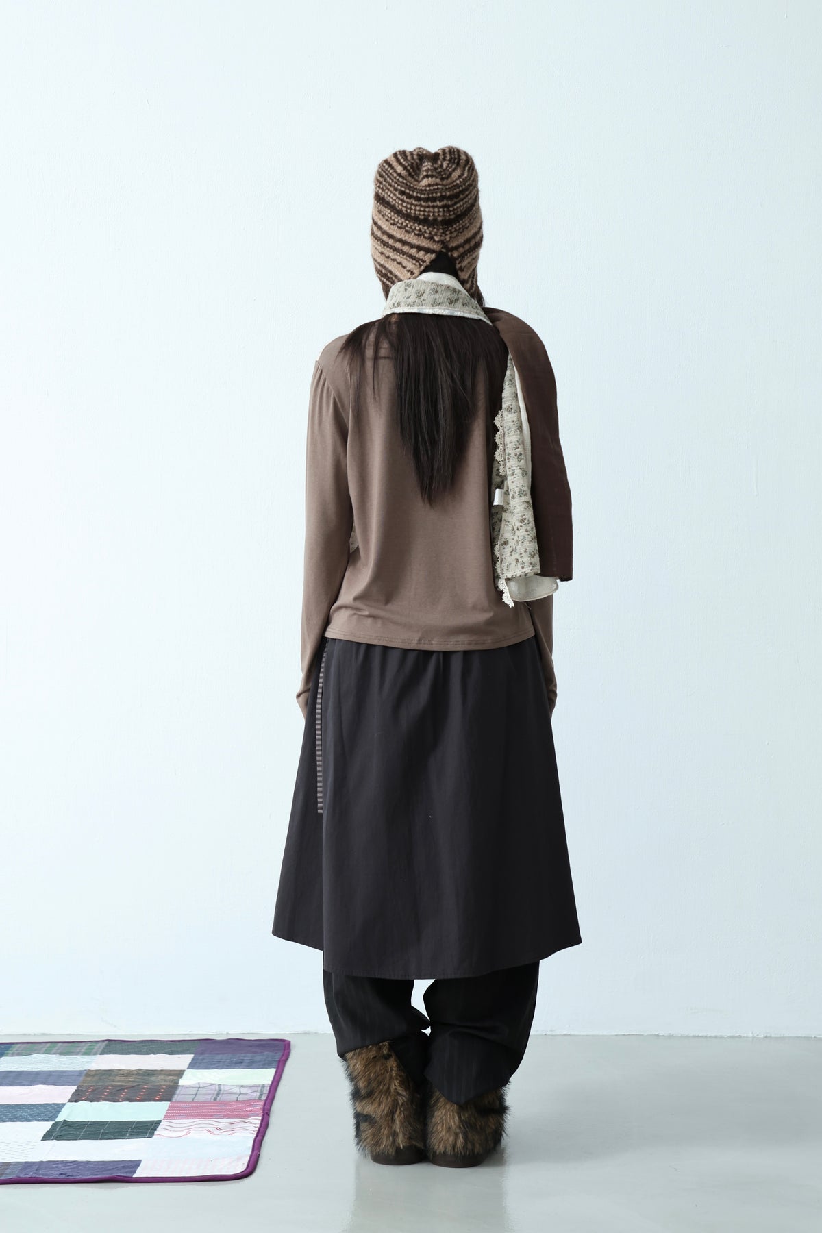 Retro Striped Button A-Line Skirt