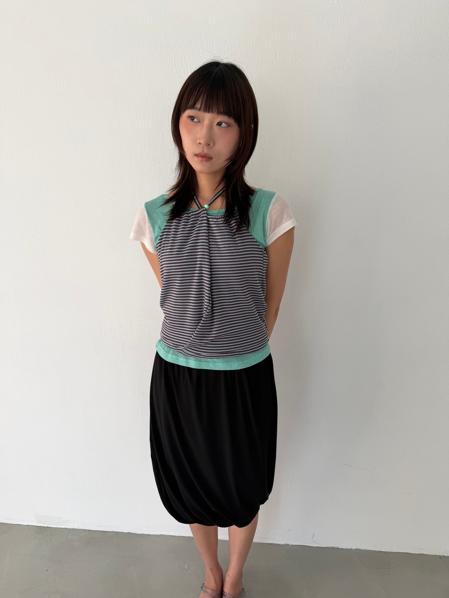 Elastic tulip midi skirt