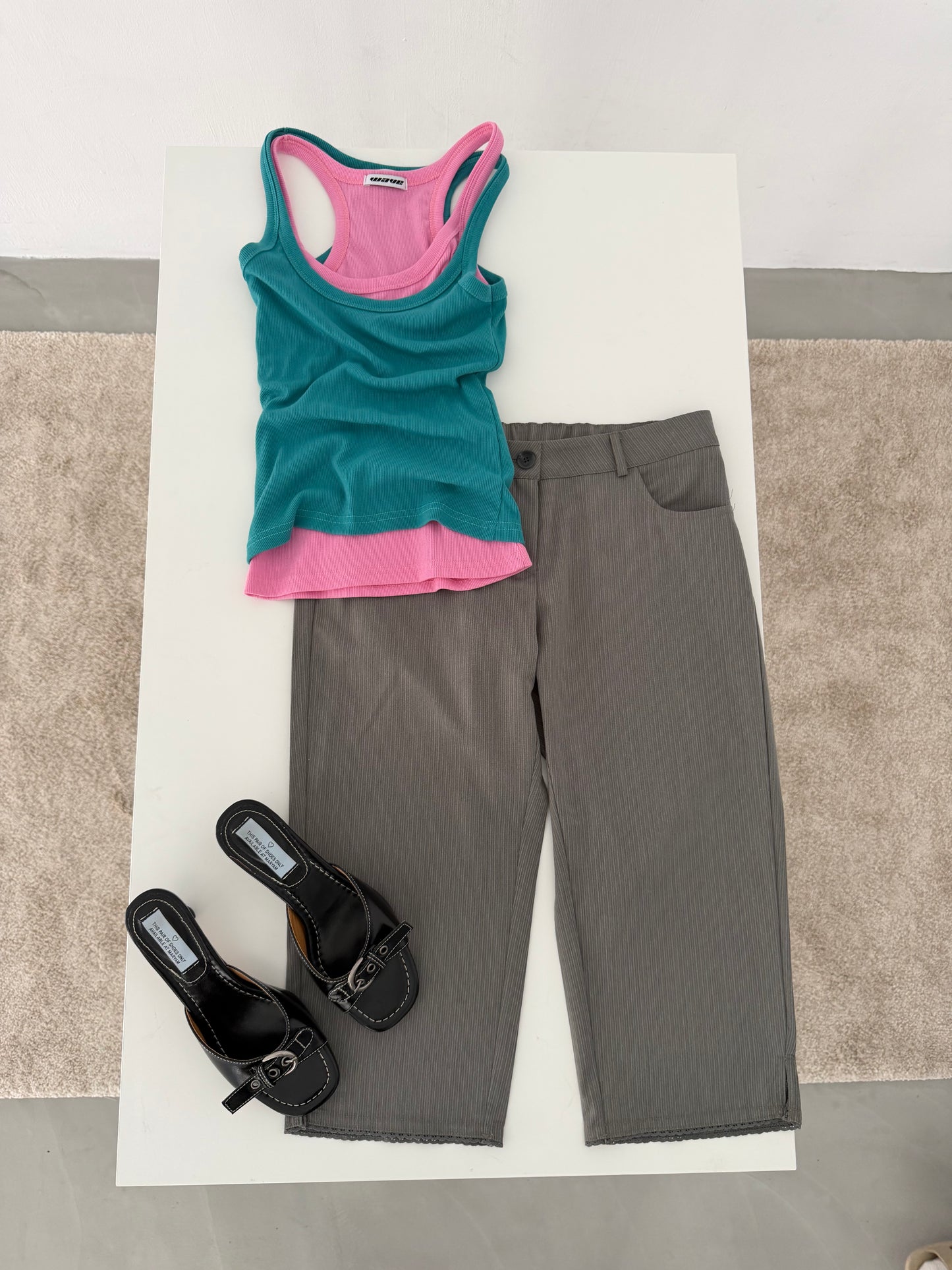 Brightly colored spaghetti strap tank top
