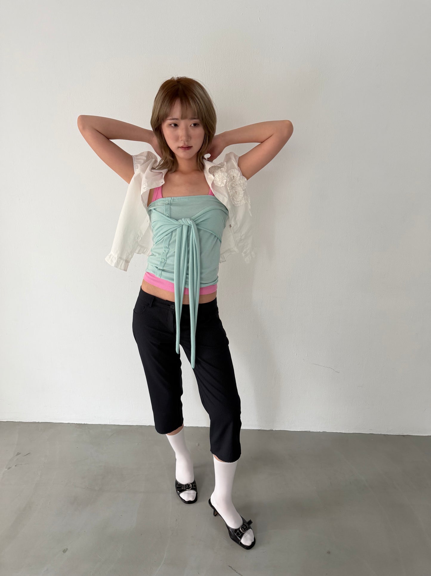 Suit lace capri pants