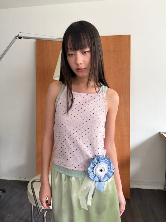 Polka-dot halter top