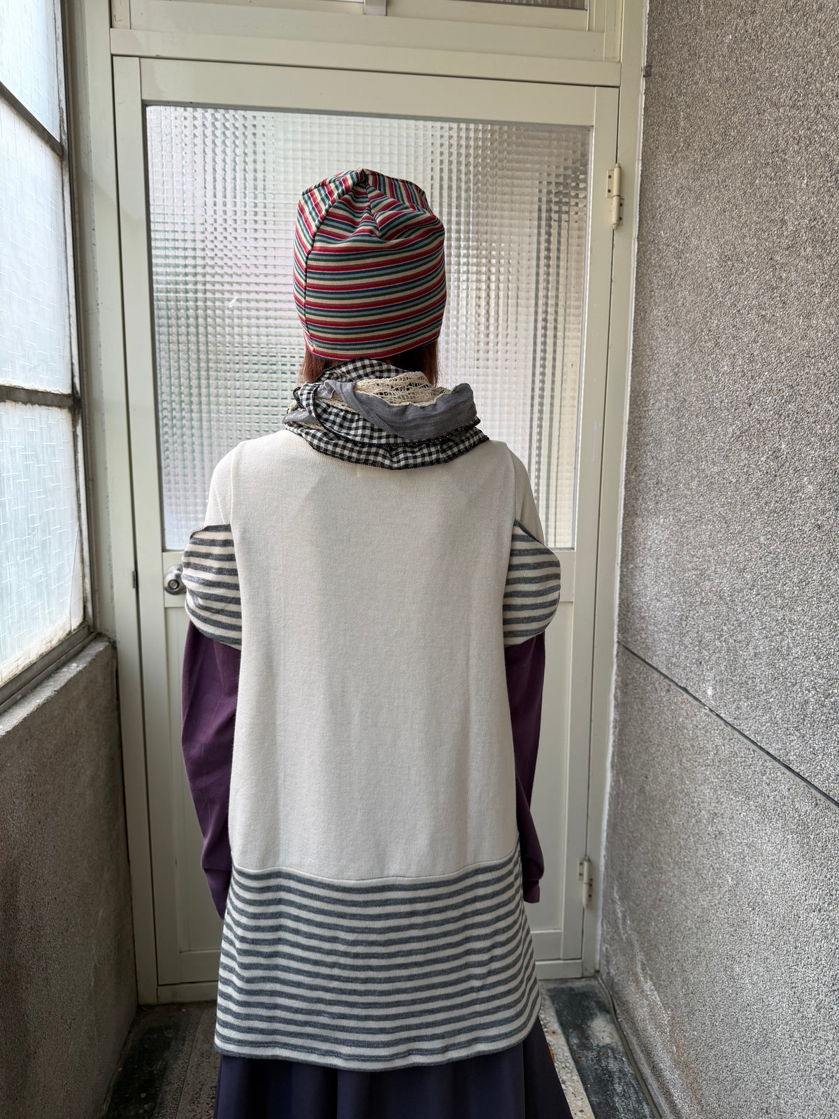 Striped Panel Knit Top