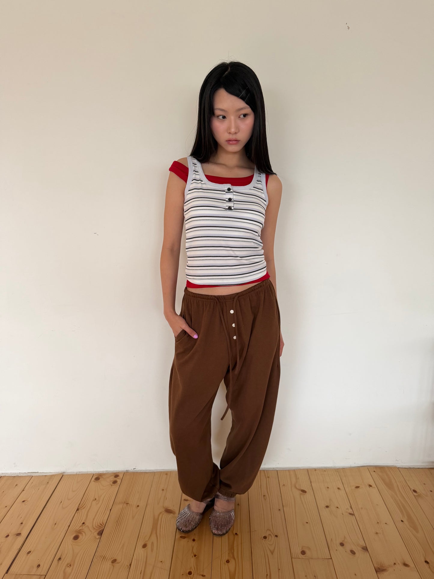 Striped bra cup vest