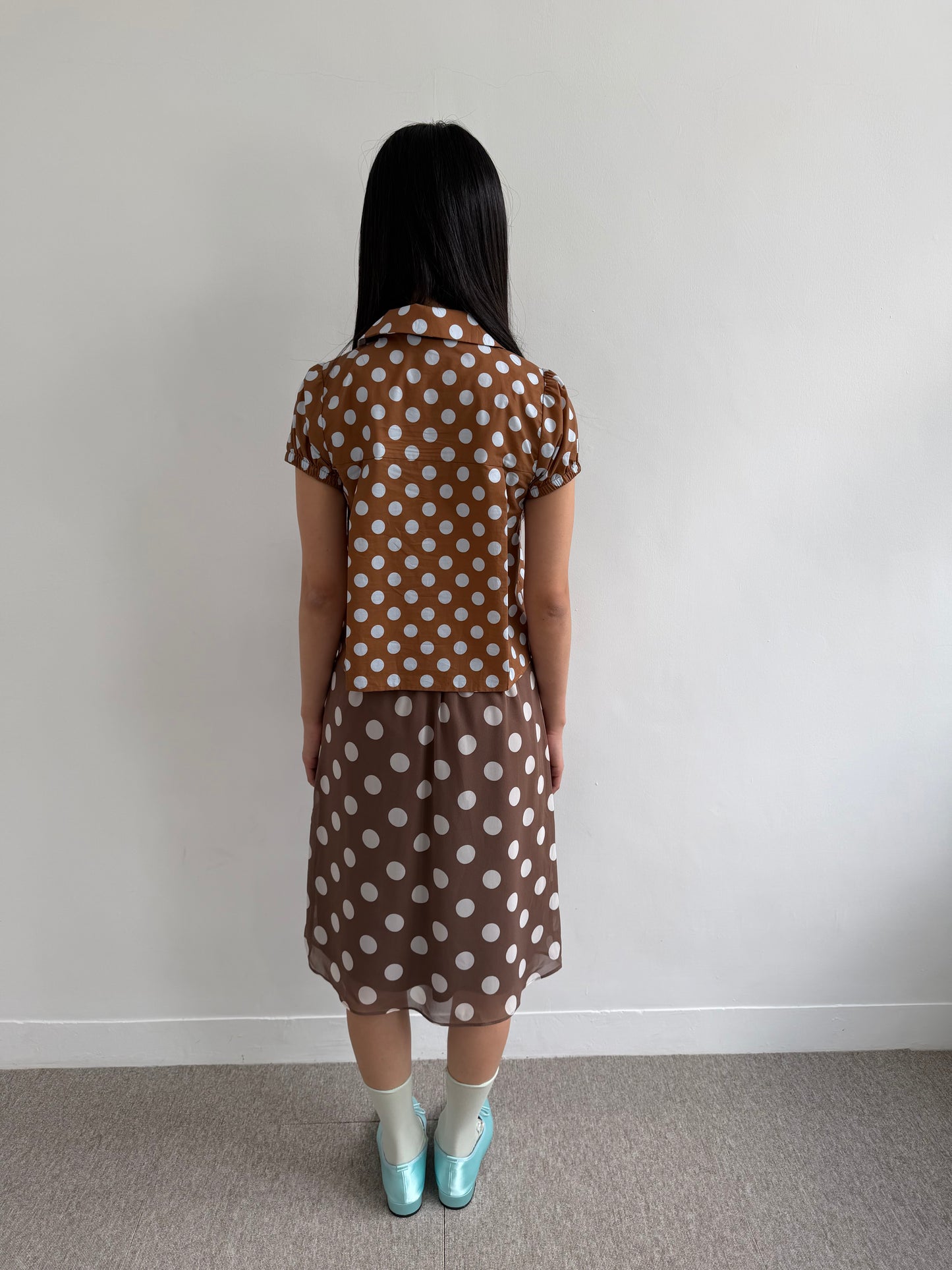 Large Polka-Dot Halter Top