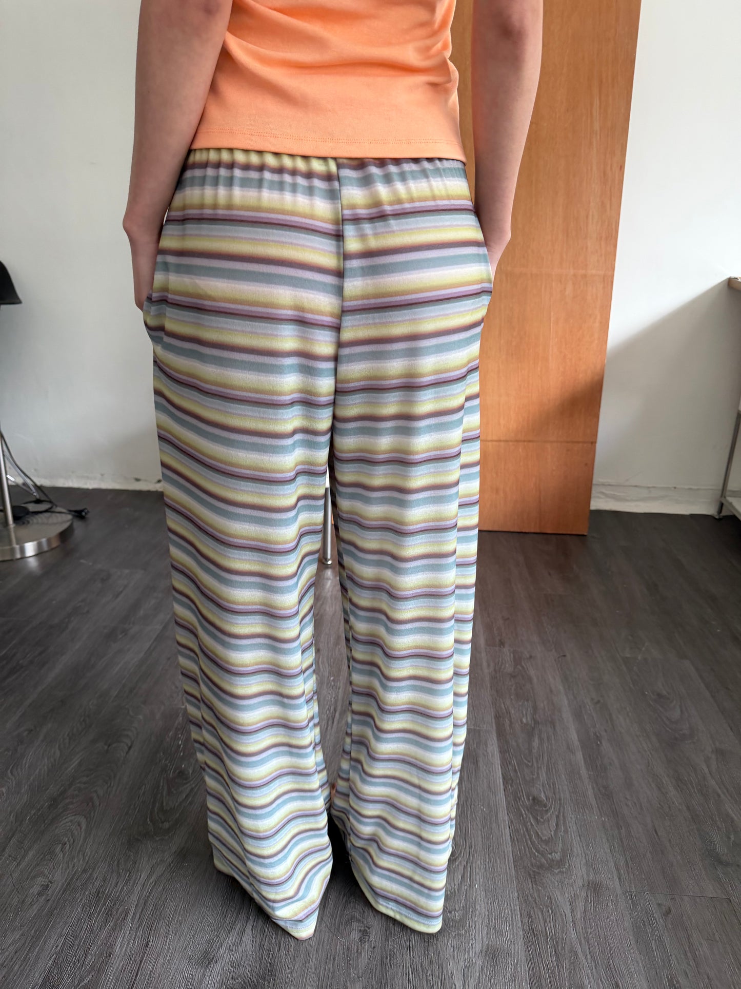 Breathable loose striped pants