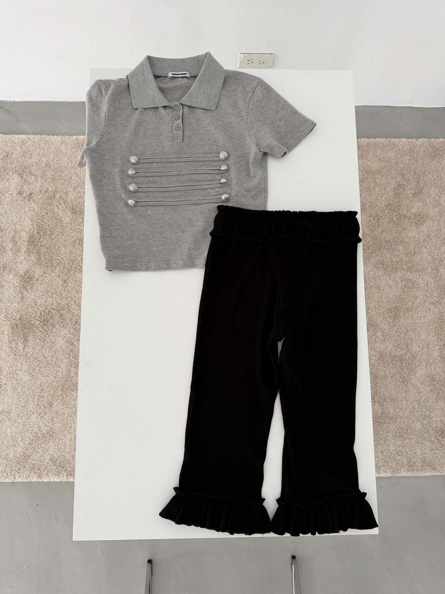 British style polo short-sleeved top
