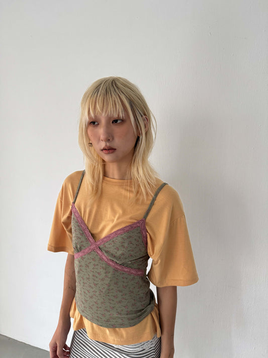 Retro floral lace vest