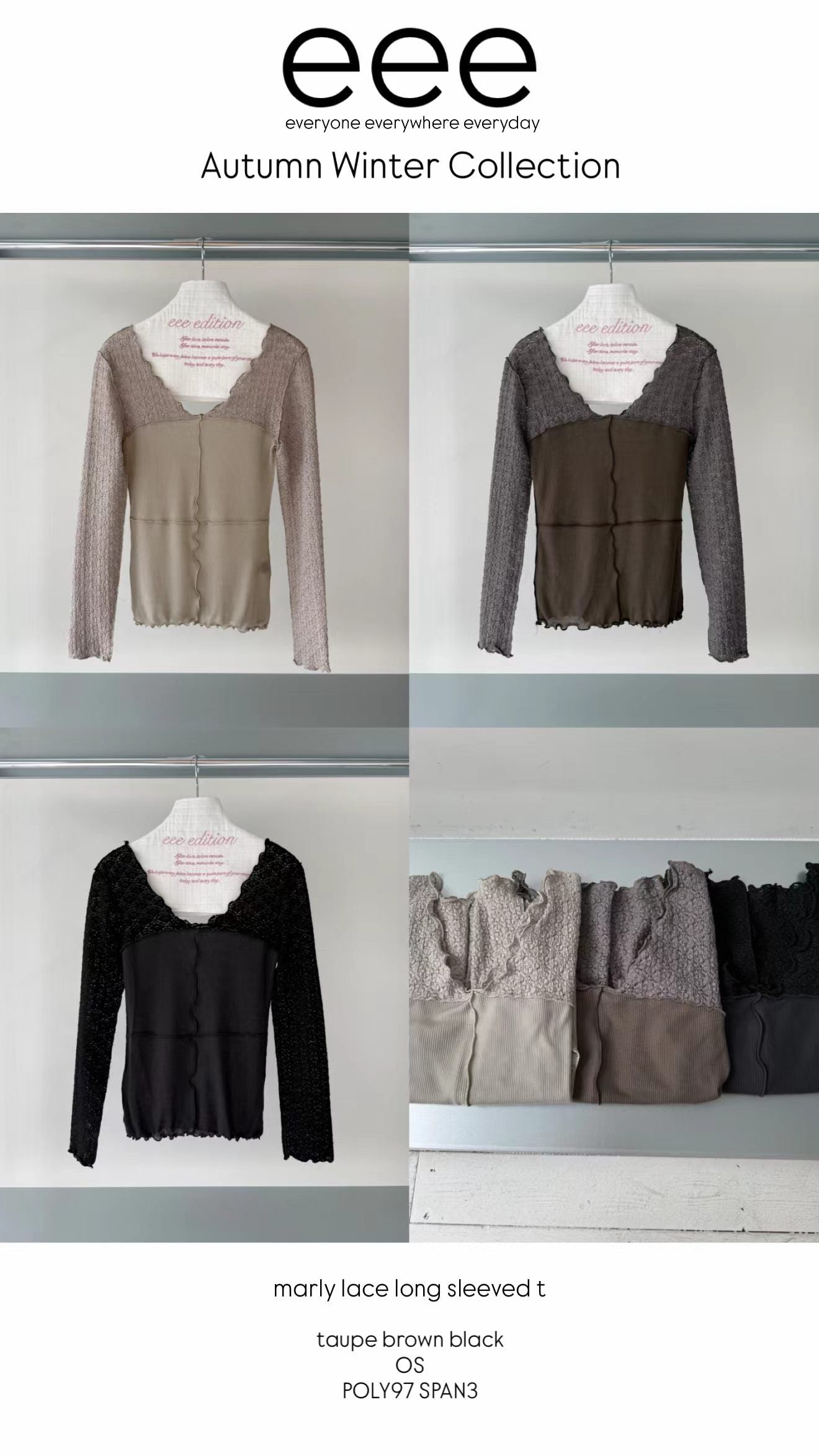 (8/31 收單) eee marly lace long sleeved t