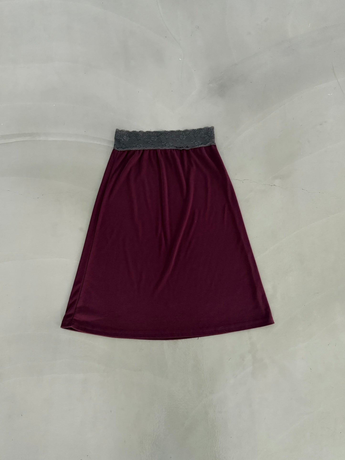 Lace cotton straight skirt