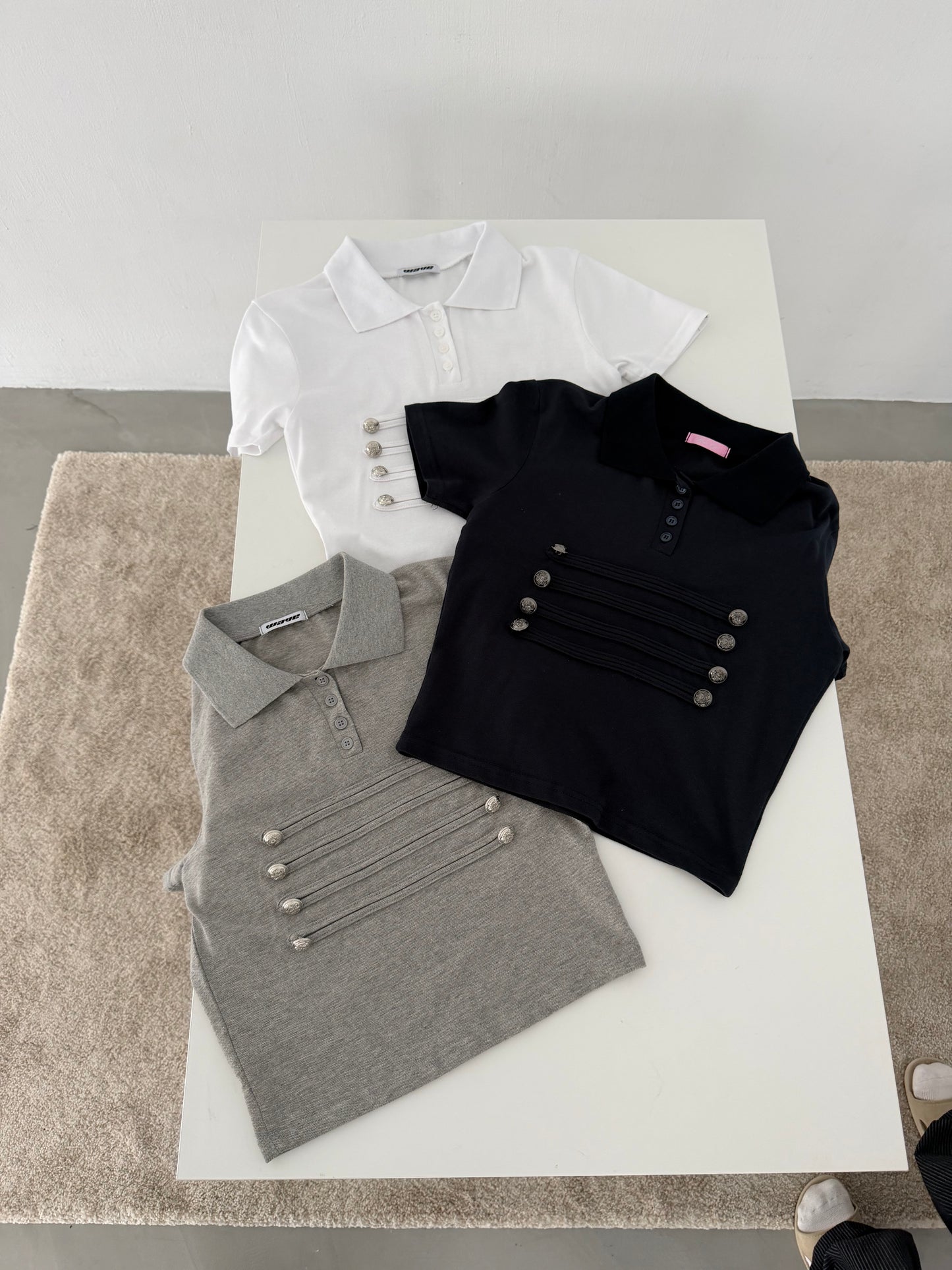 British style polo short-sleeved top