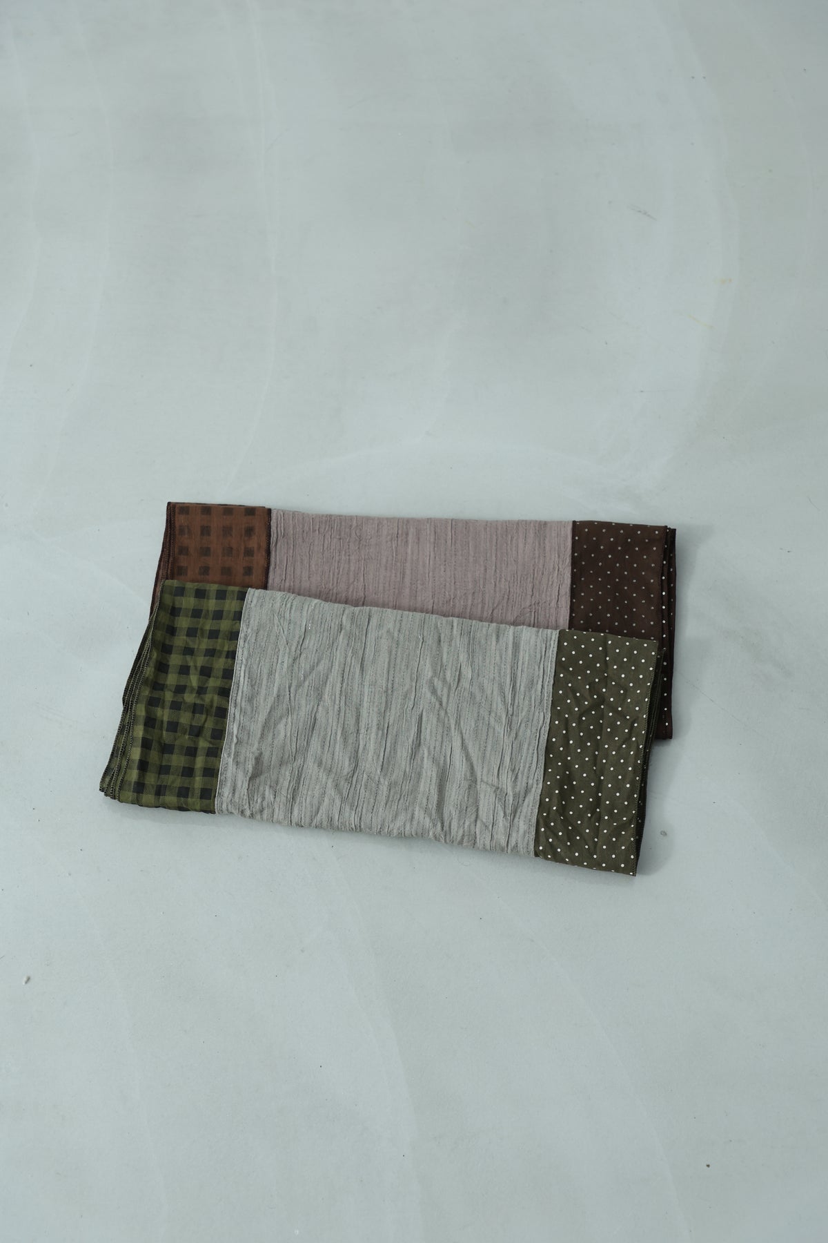 Double checkered polka dot scarf