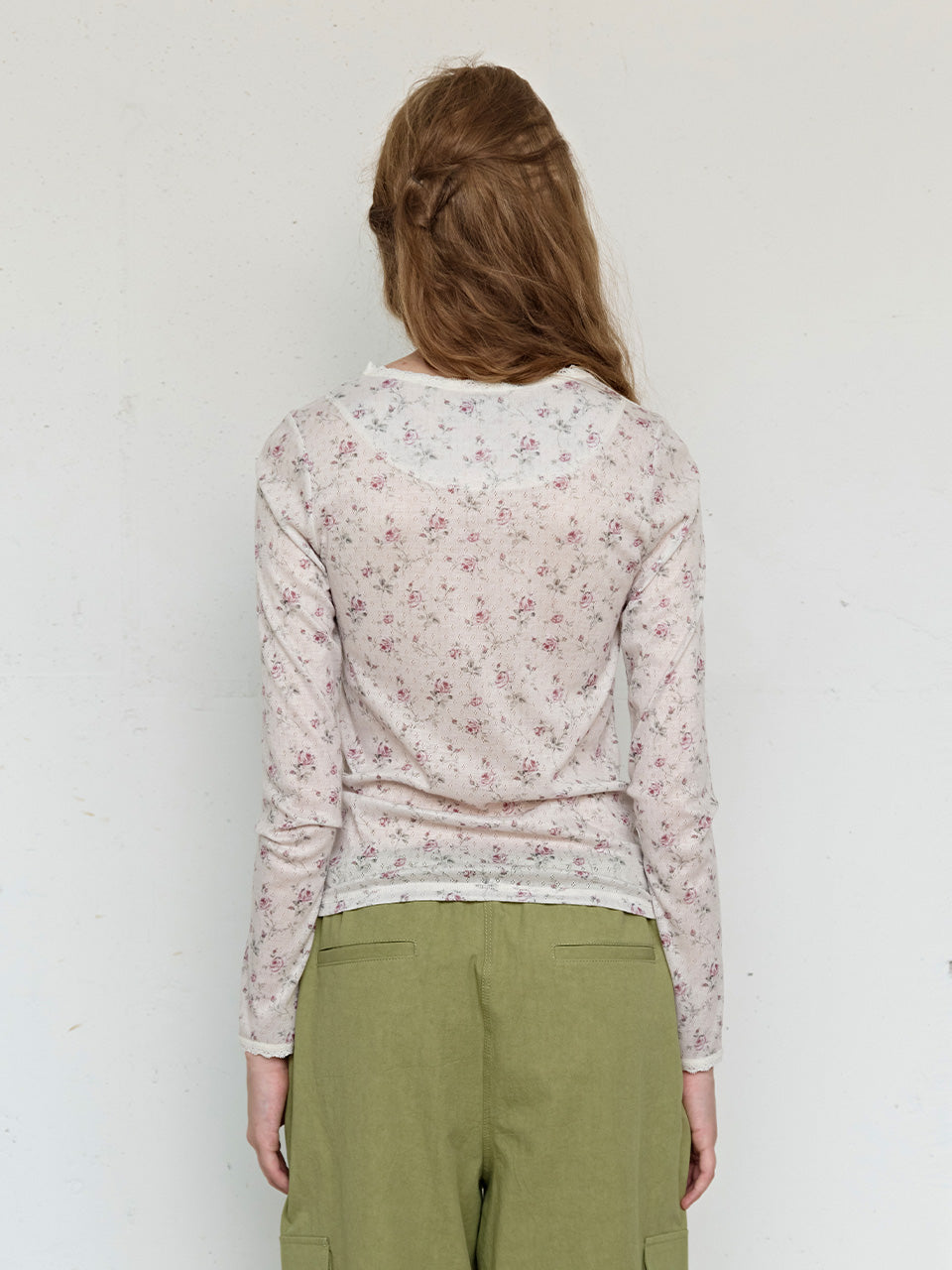 FUN FROM FUN Petal Pointelle Tee, Beige