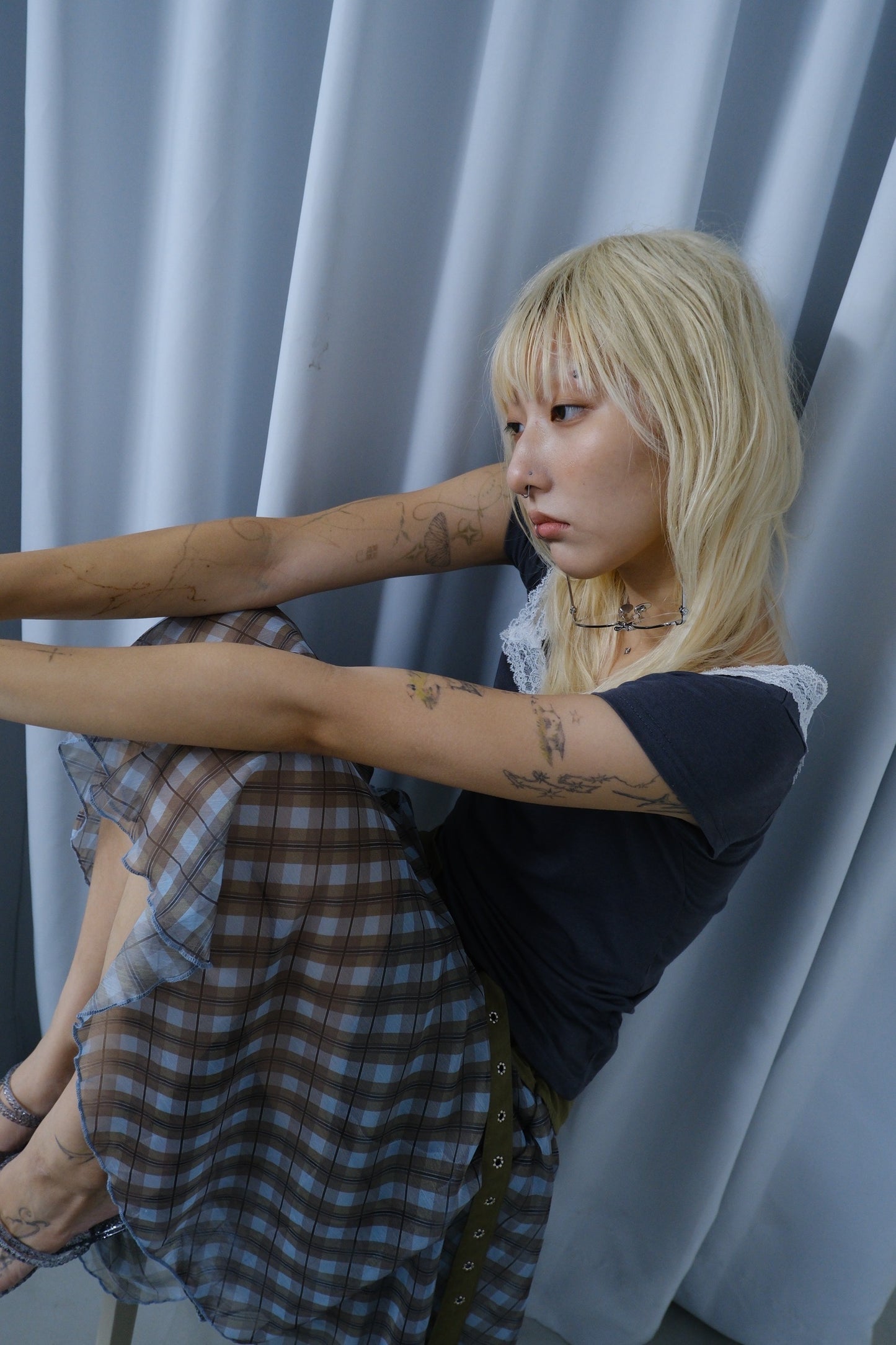 Utility Pouch Check Skirt