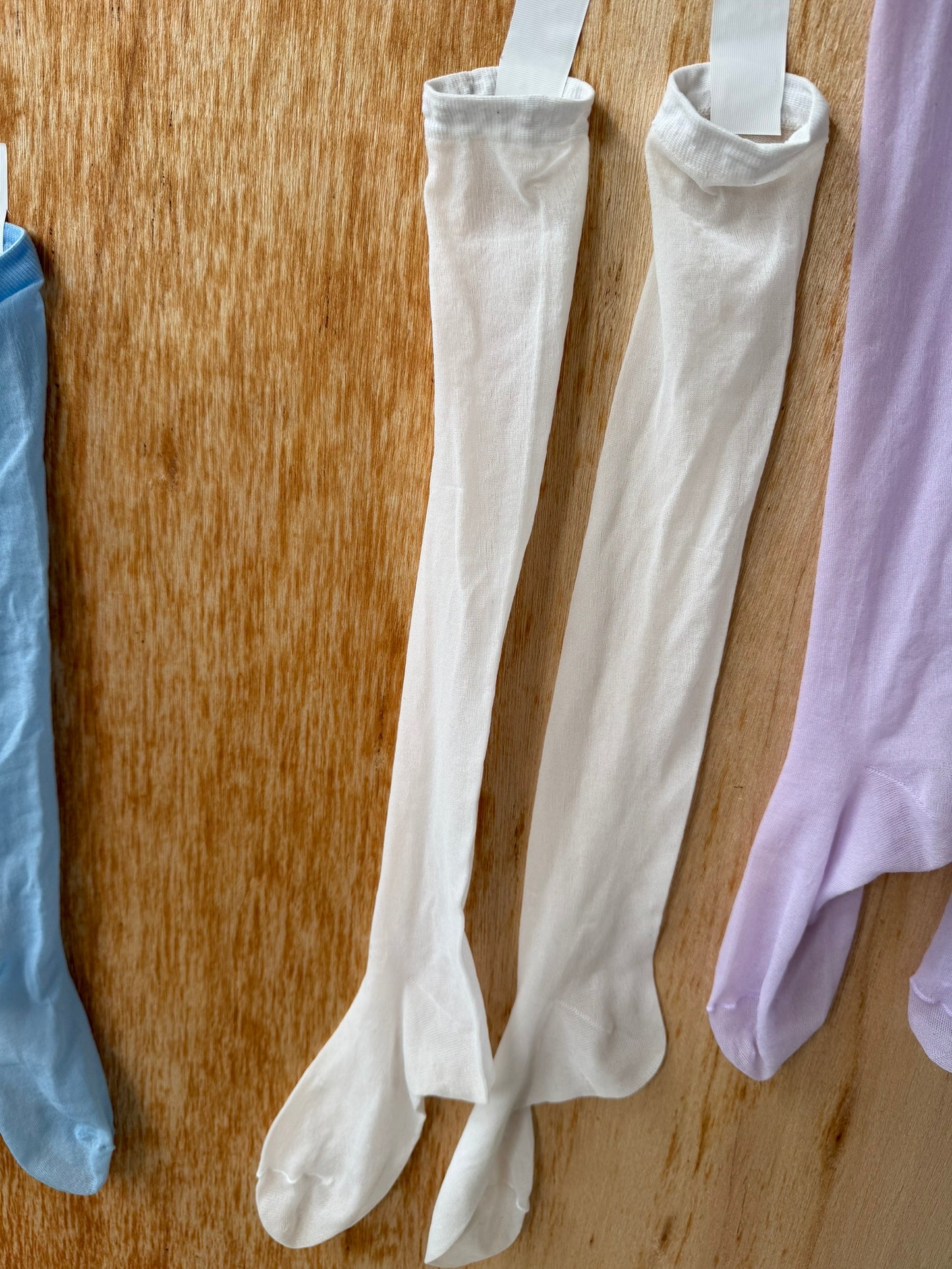 Sheer candy-colored mid-calf socks