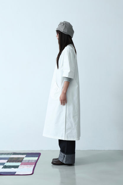 Cream Collar Pocket Dress