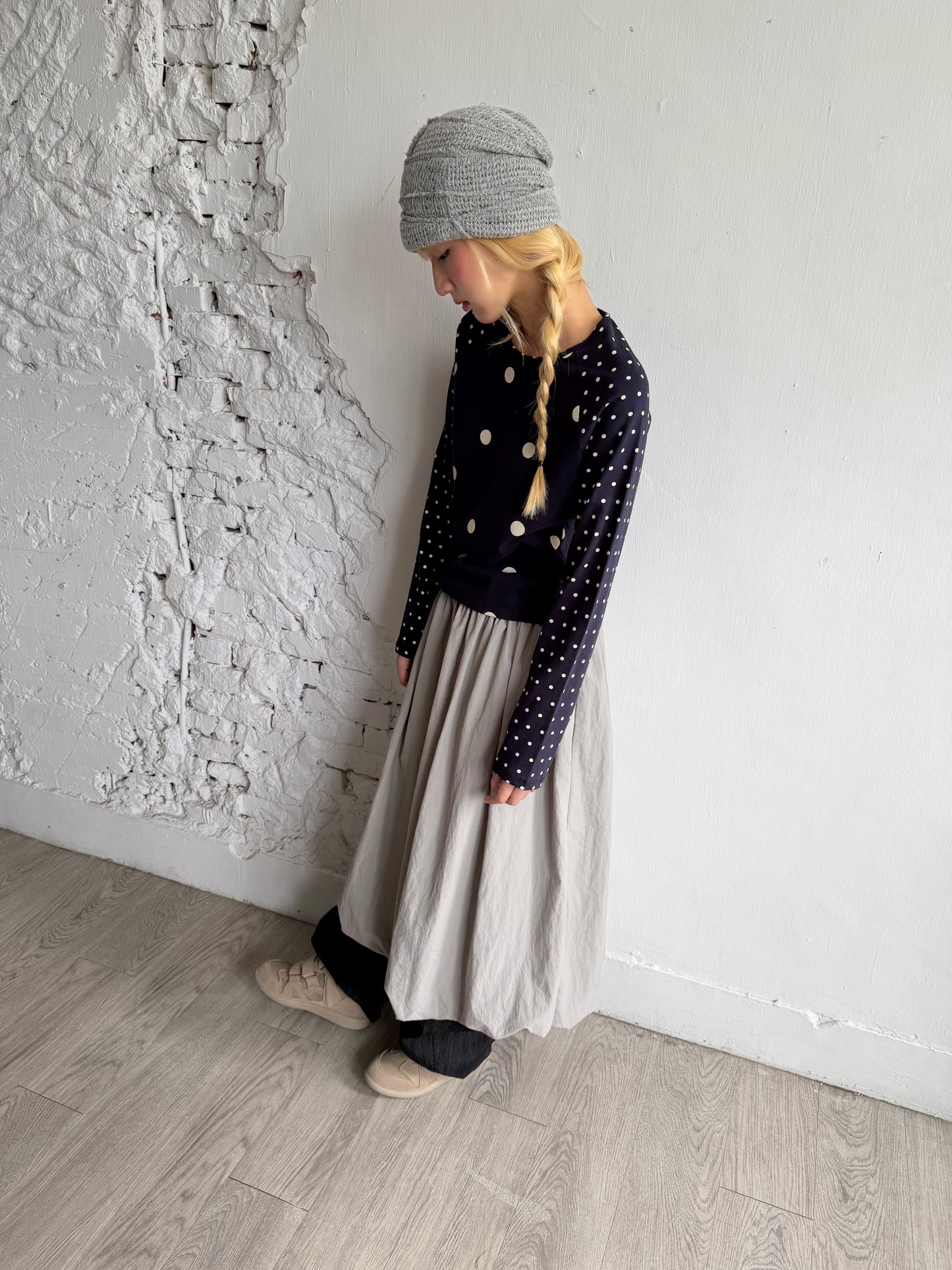 Nylon lace balloon skirt