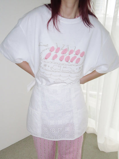 FUN FROM FUN Strawberry Cake Tee, White
