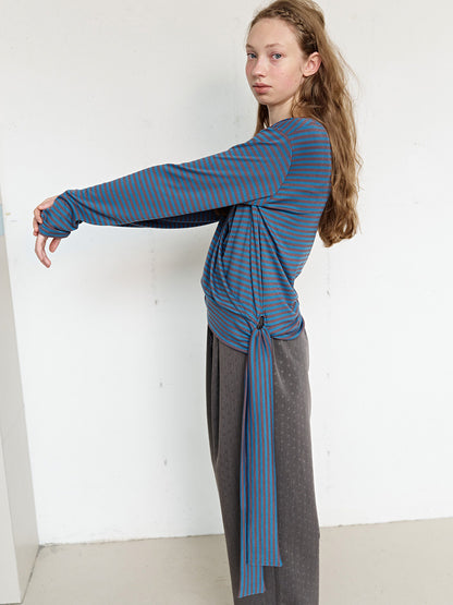 FUN FROM FUN Wrap Stripe Tee, Teal green