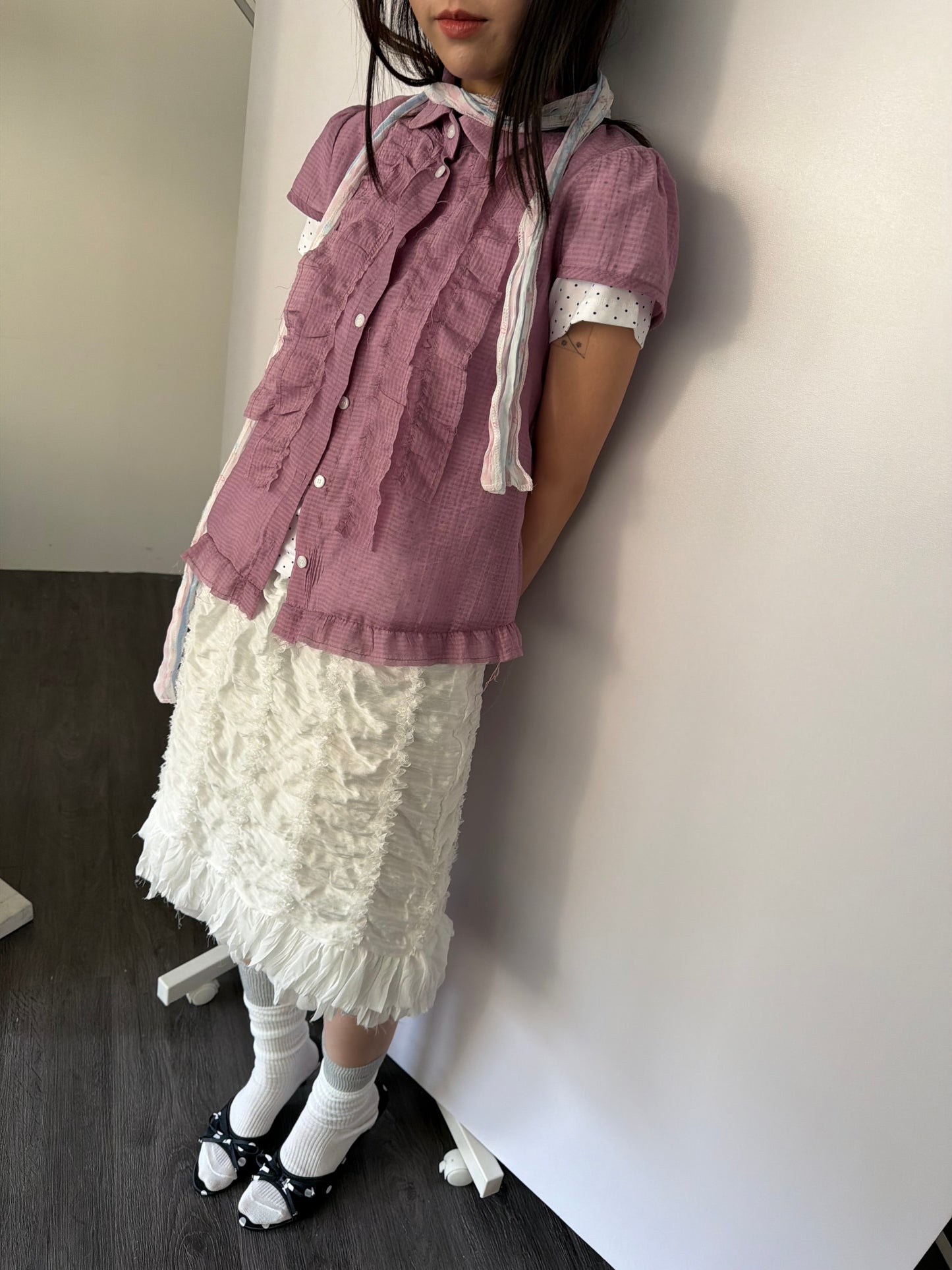 Transparent plaid shirt