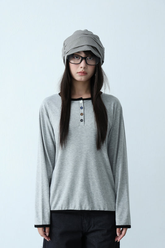 Henley Trim Basic Top