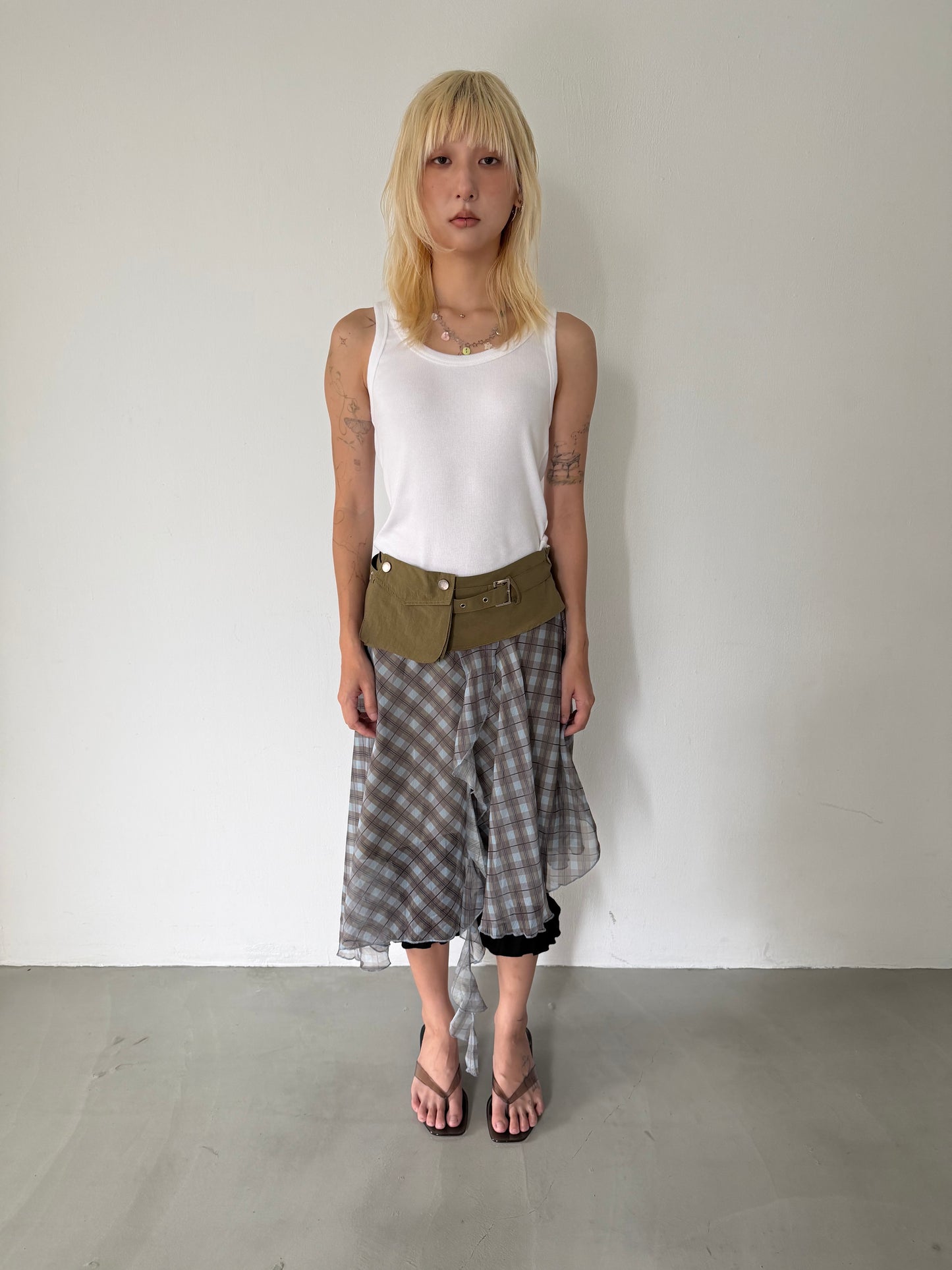 Utility Pouch Check Skirt