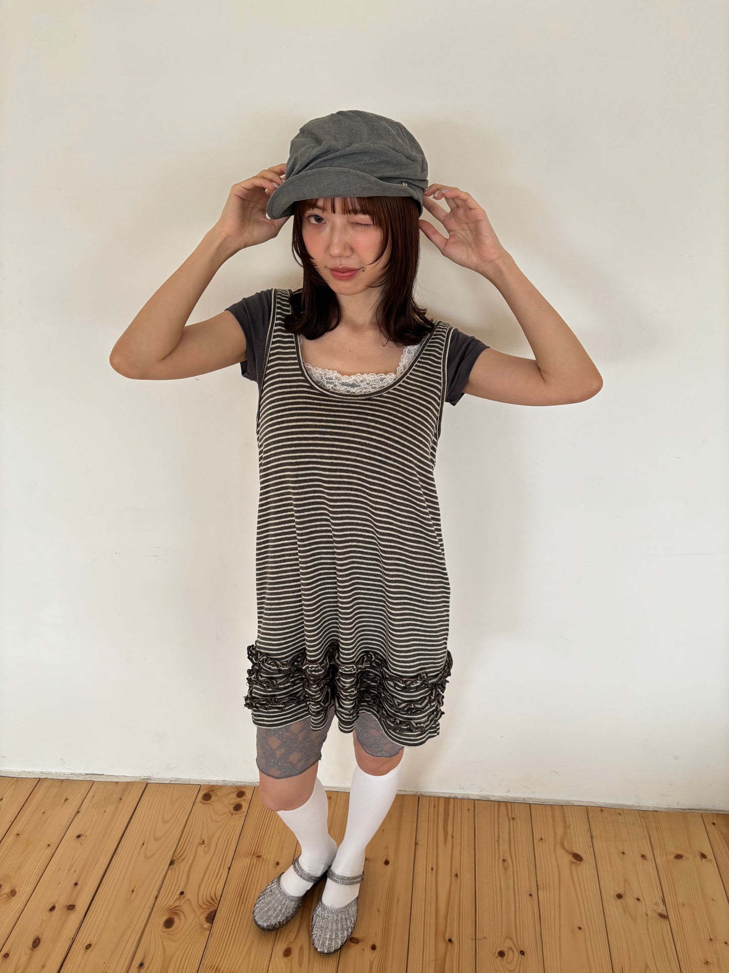 Ripple Hem Stripe Tank