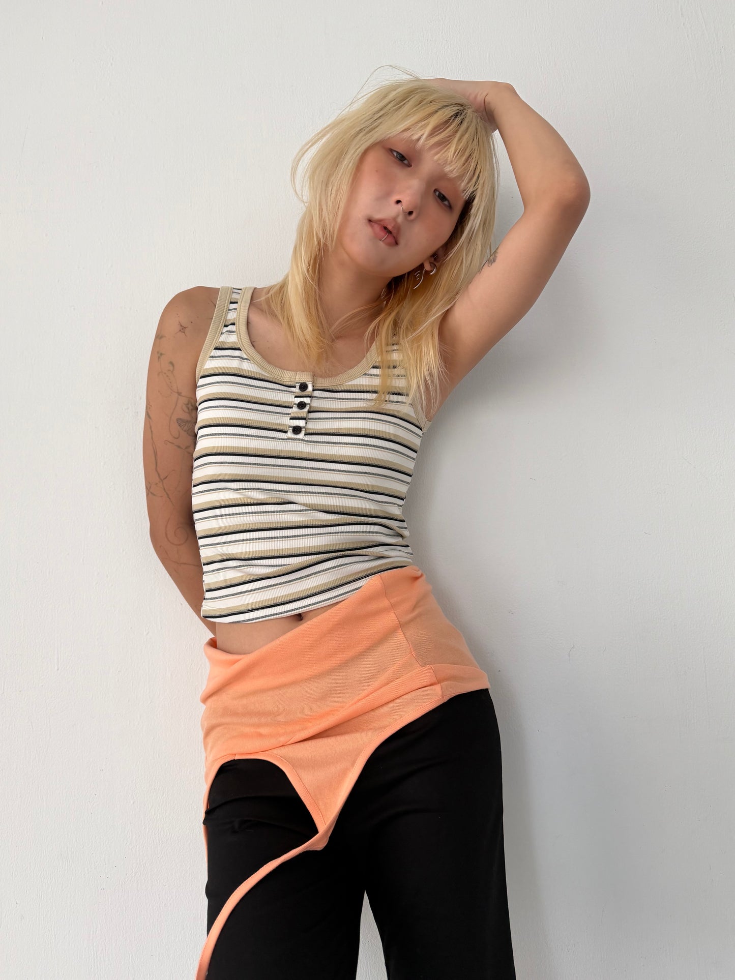 Striped bra cup vest