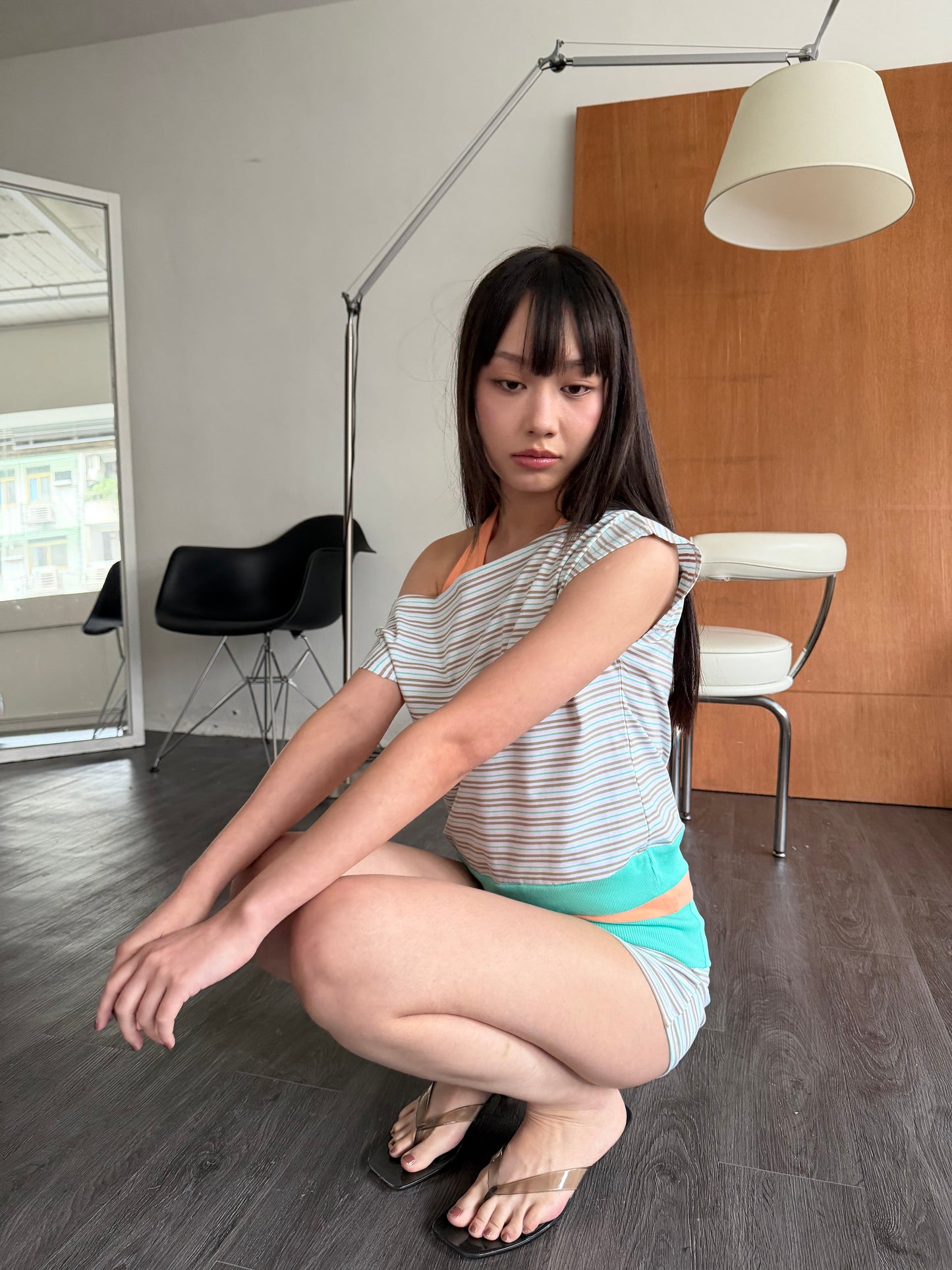 Striped Color-Block Top and Shorts Set