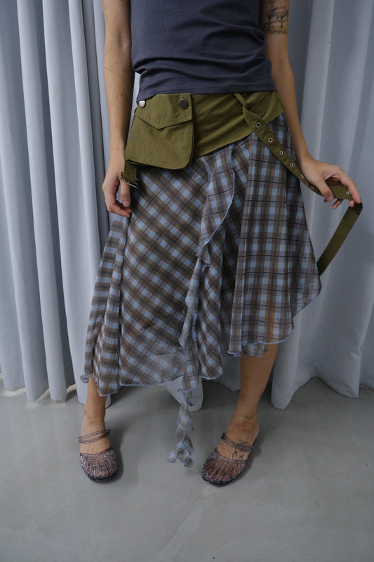 Utility Pouch Check Skirt