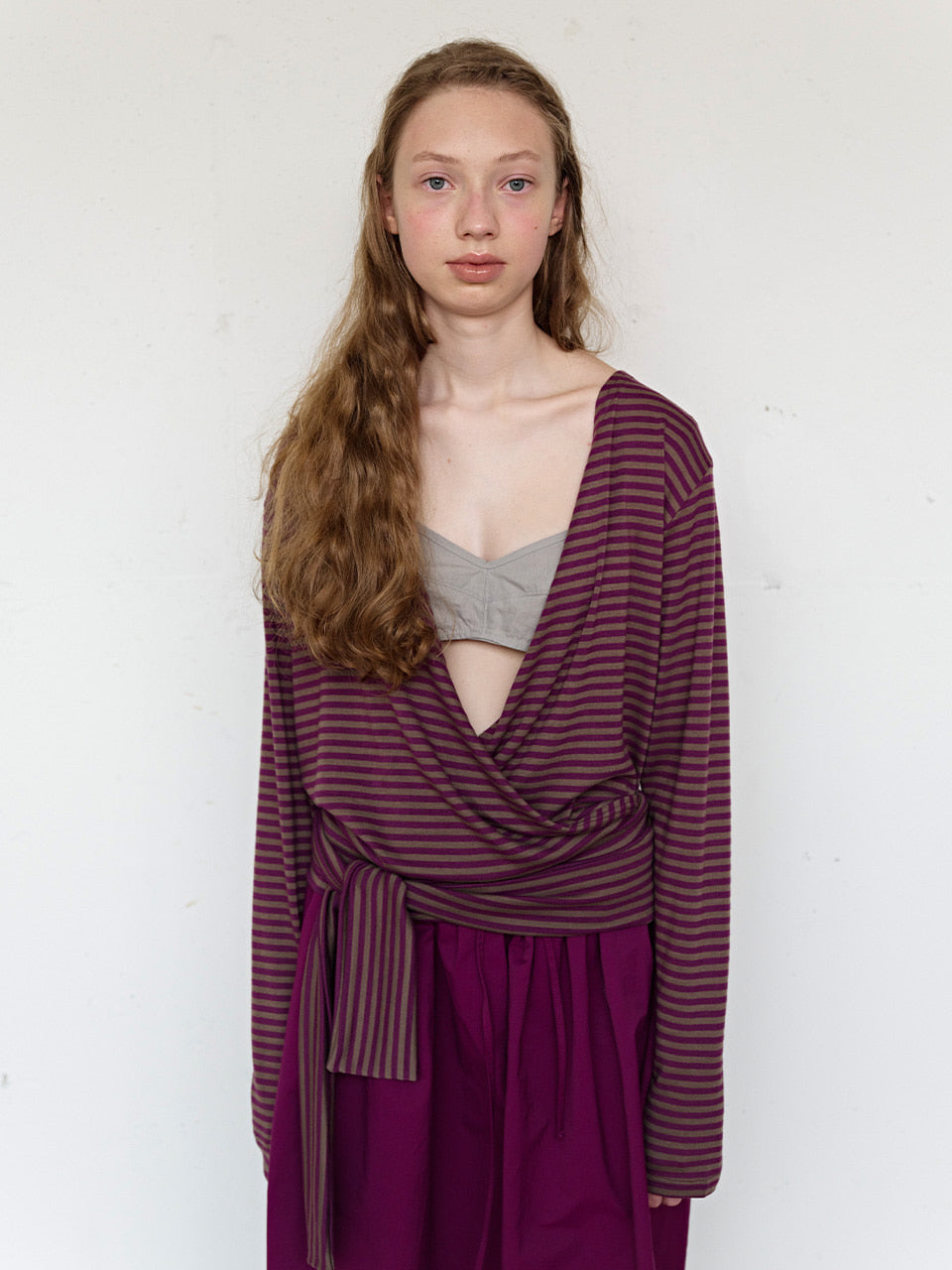 FUN FROM FUN Wrap Stripe Tee, Purple