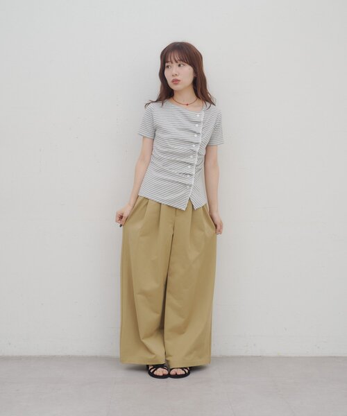 DISCOAT umm. 蕾絲層疊垂褶短袖上衣