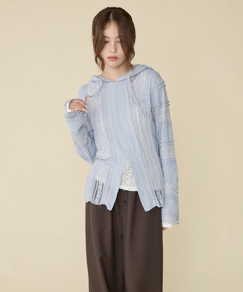 Unblend 蕾絲輪廓連帽T