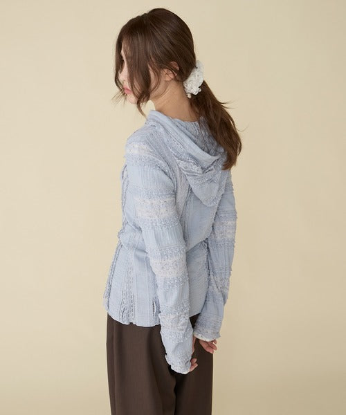 Unblend 蕾絲輪廓連帽T