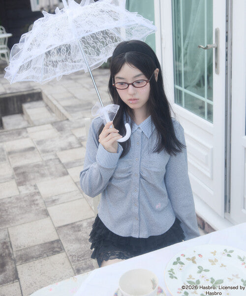 Unblend Ｘ Blythe別注 皺摺刺繡網眼開襟衫