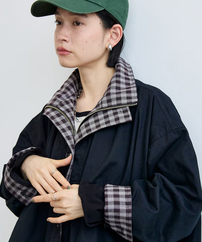 (Sale 至9/22 22:00）FREAK'S STORE 撞色雙領短版拉鍊夾克