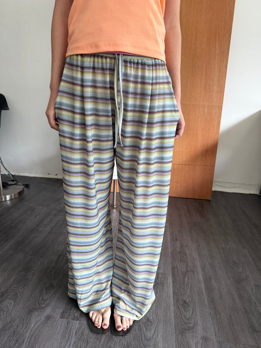 Breathable loose striped pants