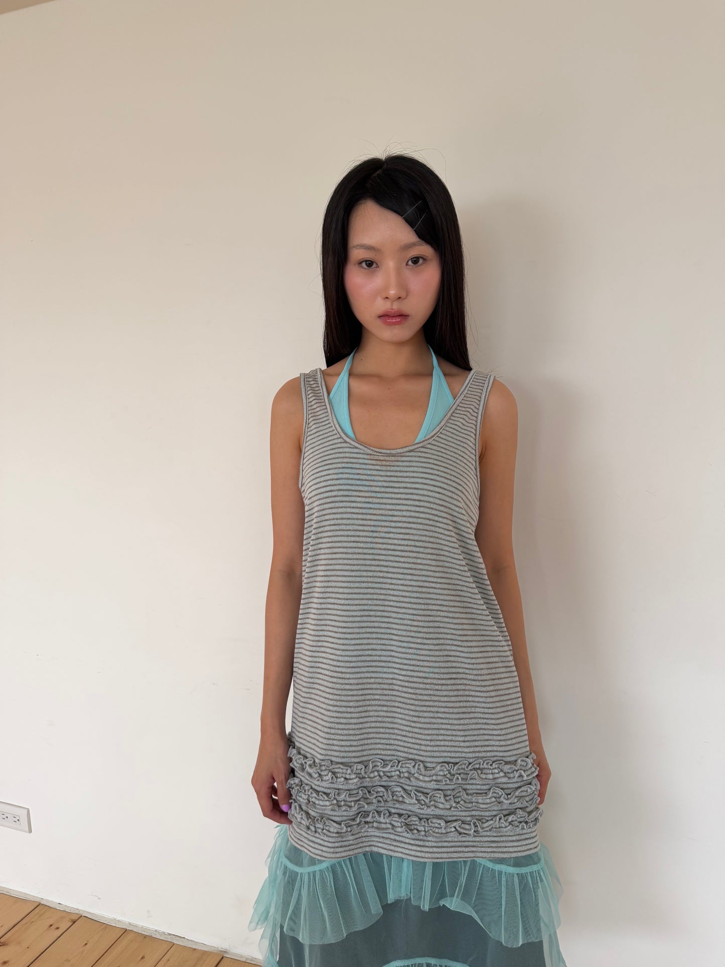 Brightly colored halter neck vest