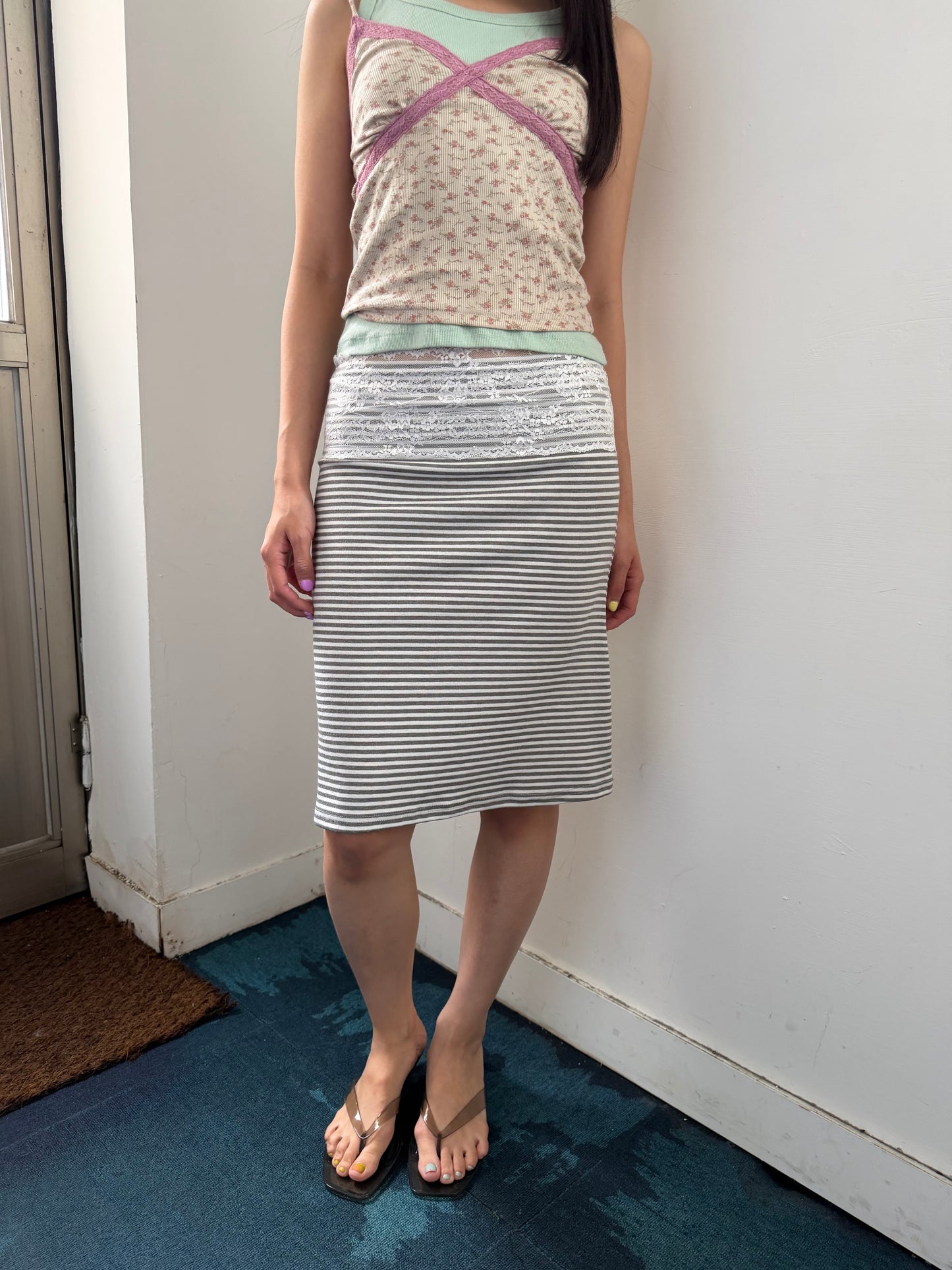 Lace Layering Midi Skirt