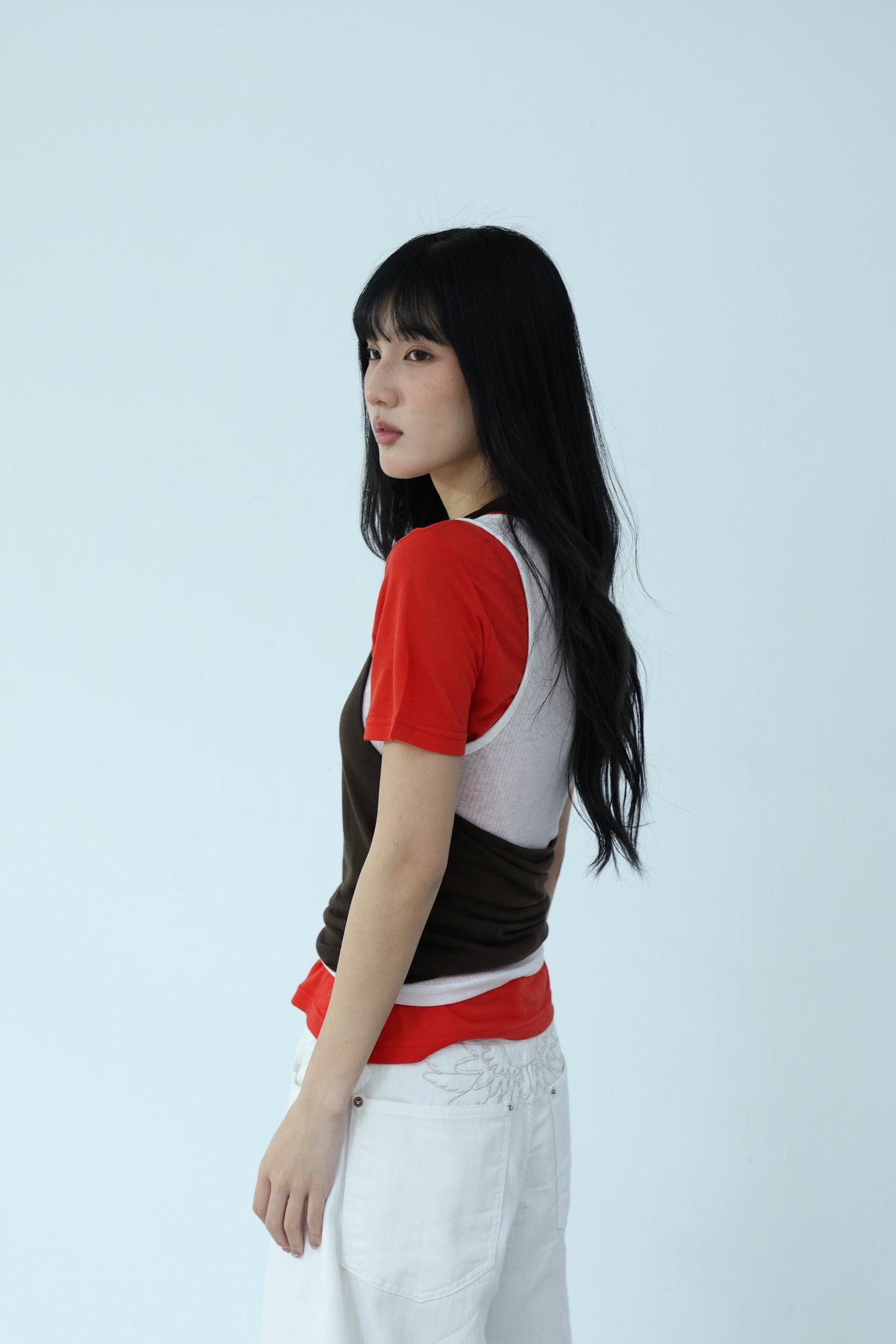 Thin short-sleeved top