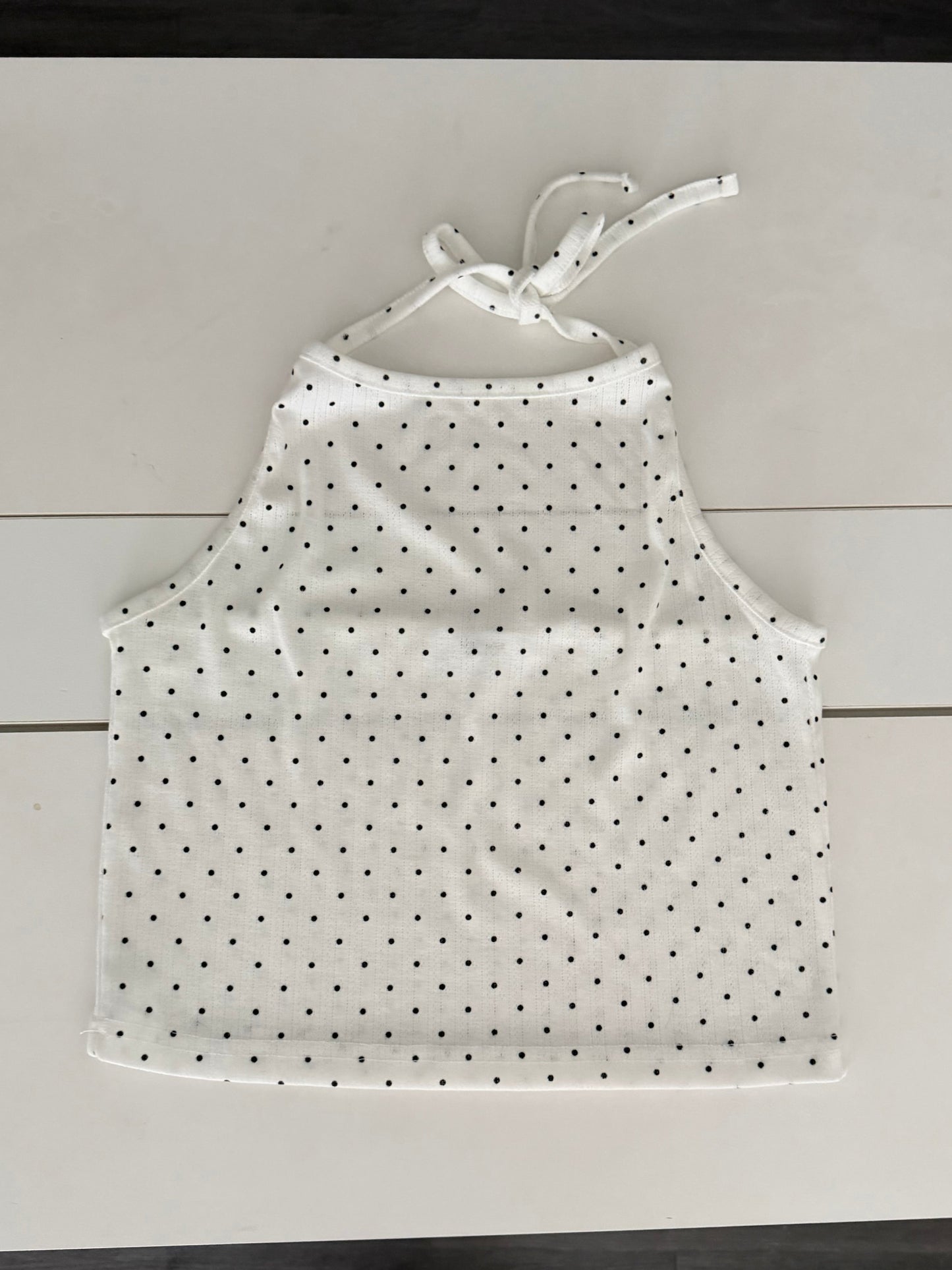 Polka-dot halter top