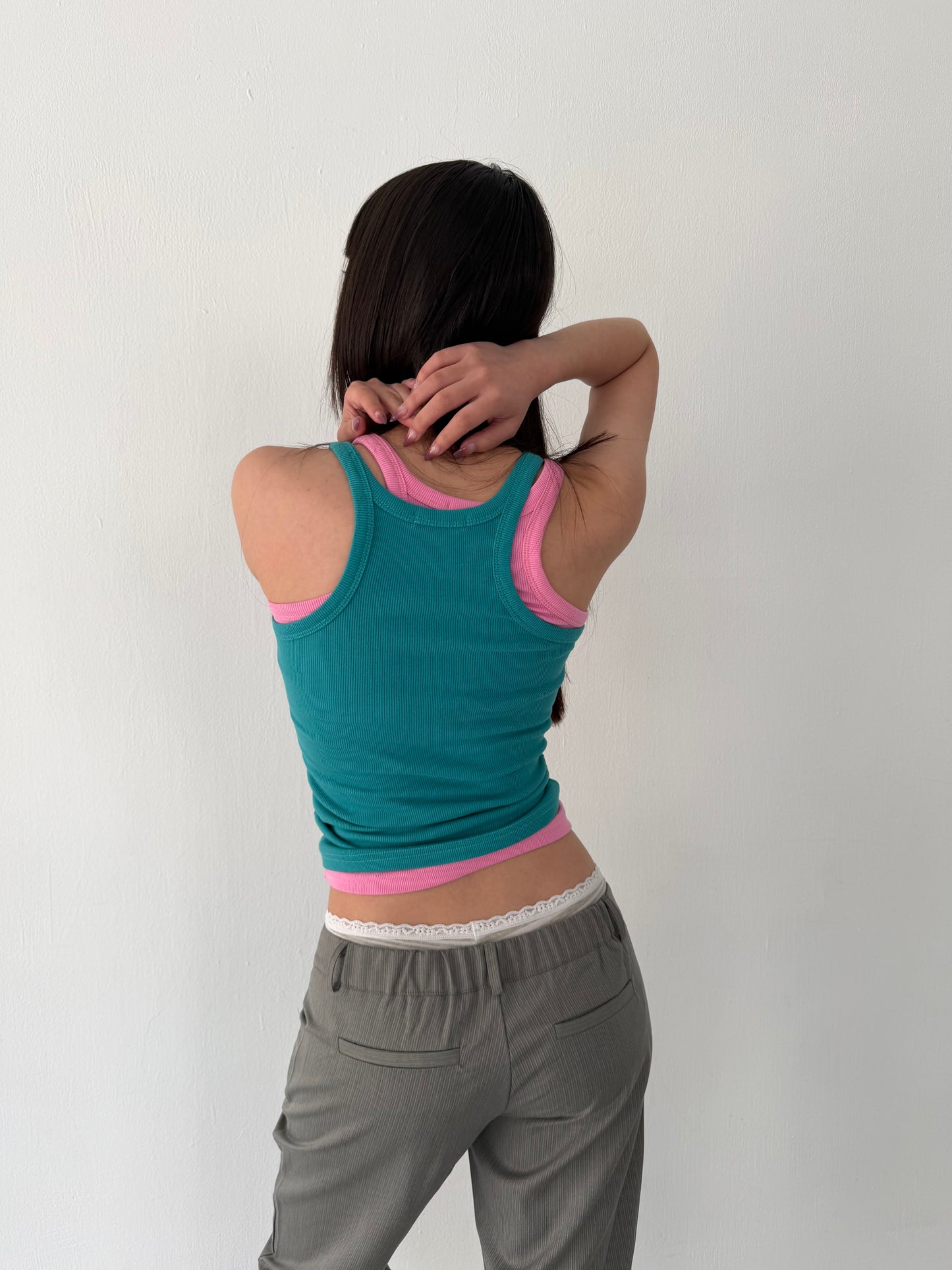 Brightly colored spaghetti strap tank top