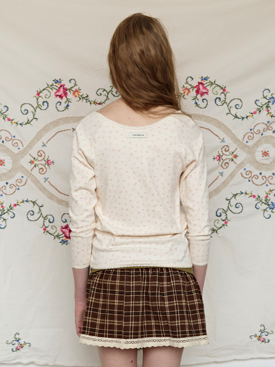 FUN FROM FUN Soft Flower Tee, Cream