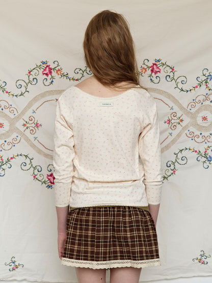 FUN FROM FUN Soft Flower Tee, Cream