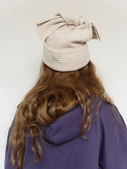 FUN FROM FUN KNOTTED BEANIE, BEIGE