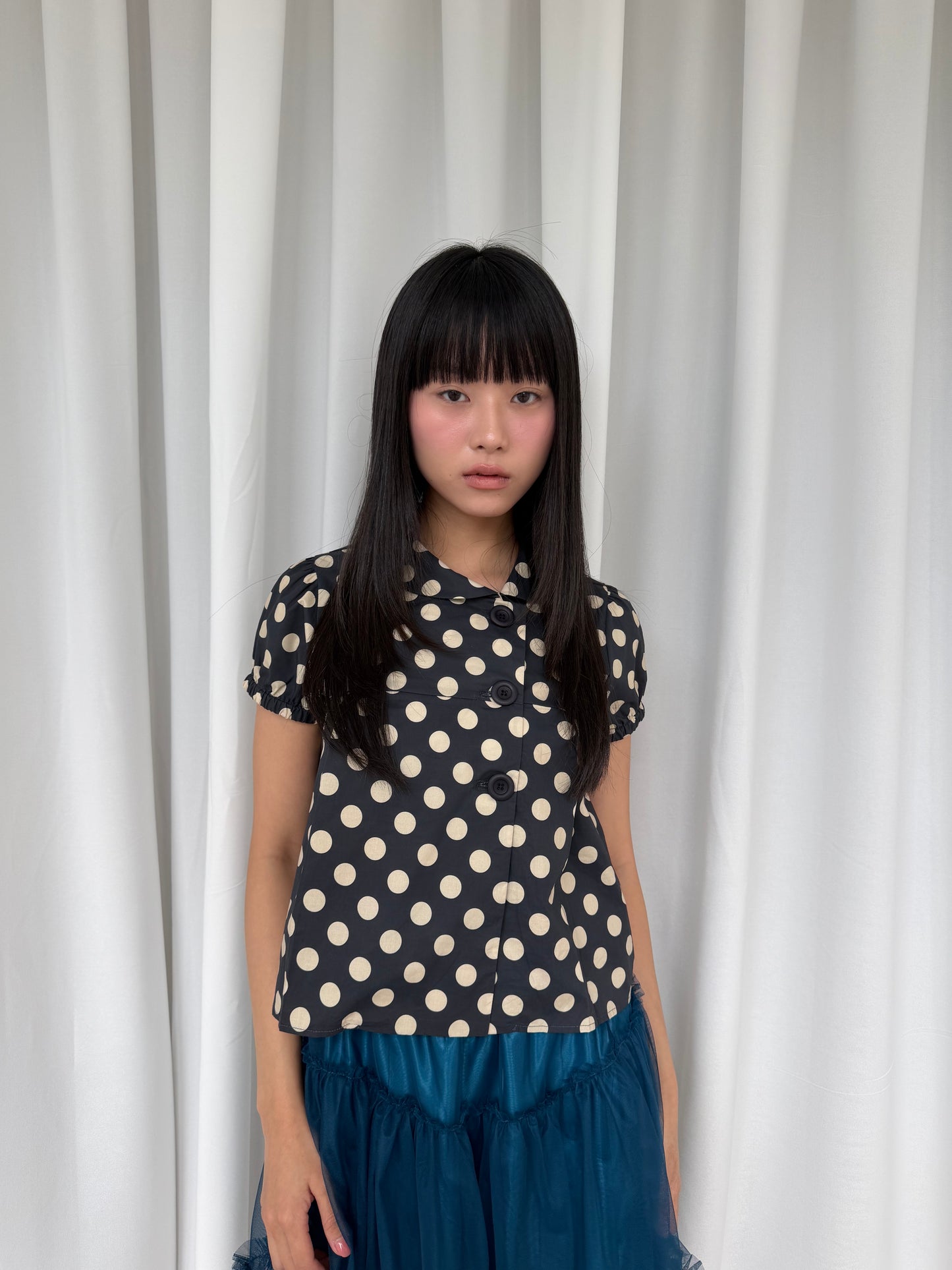 Large Polka-Dot Halter Top
