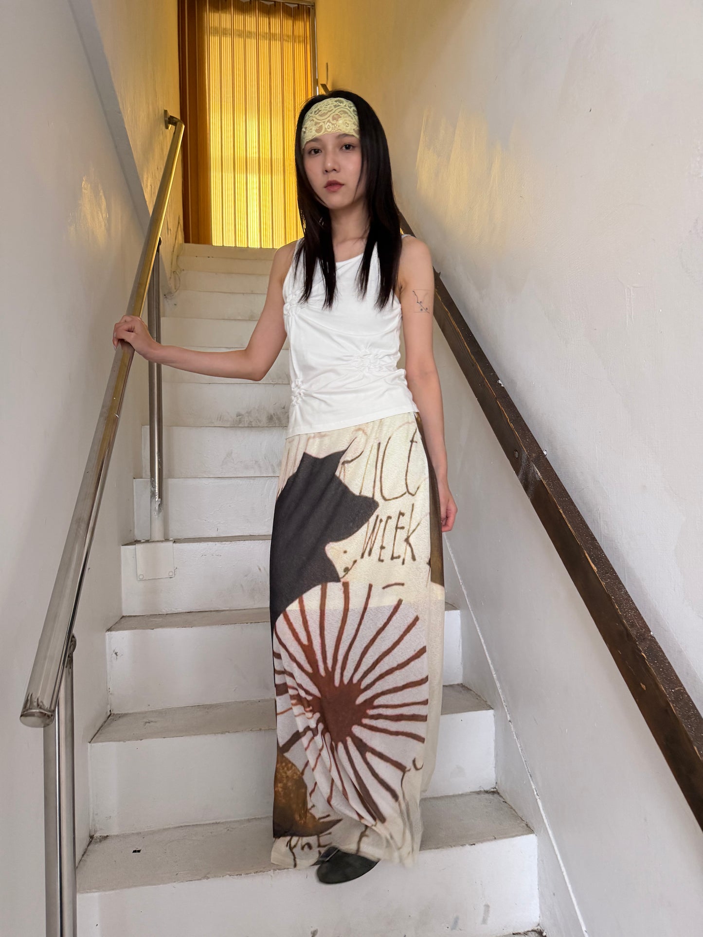 Double-sided printed dress