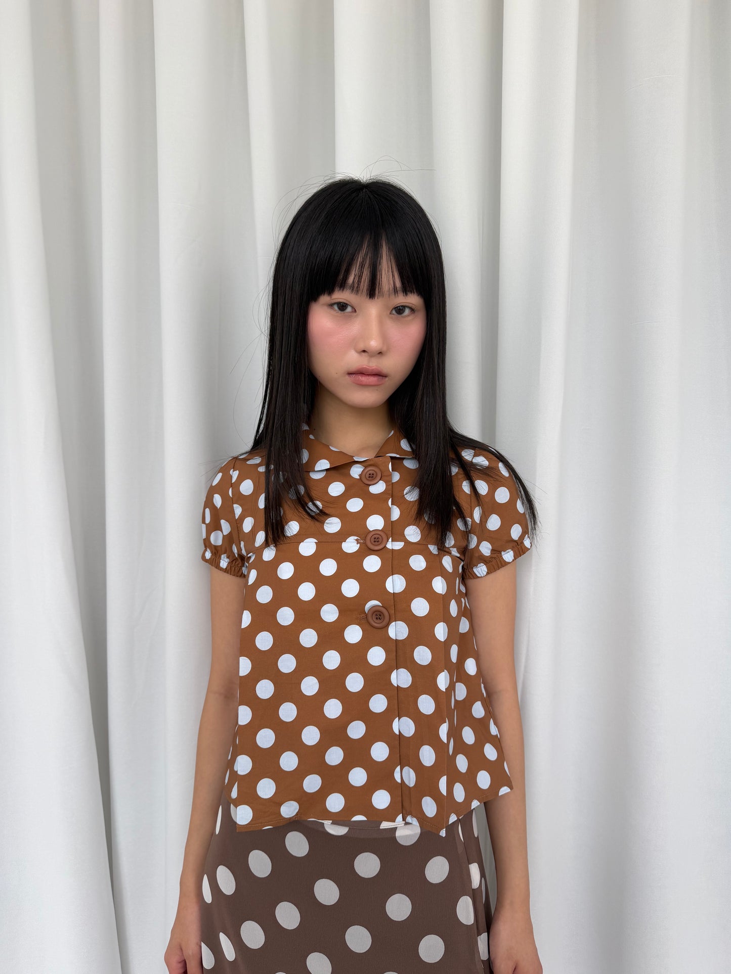 Large Polka-Dot Halter Top