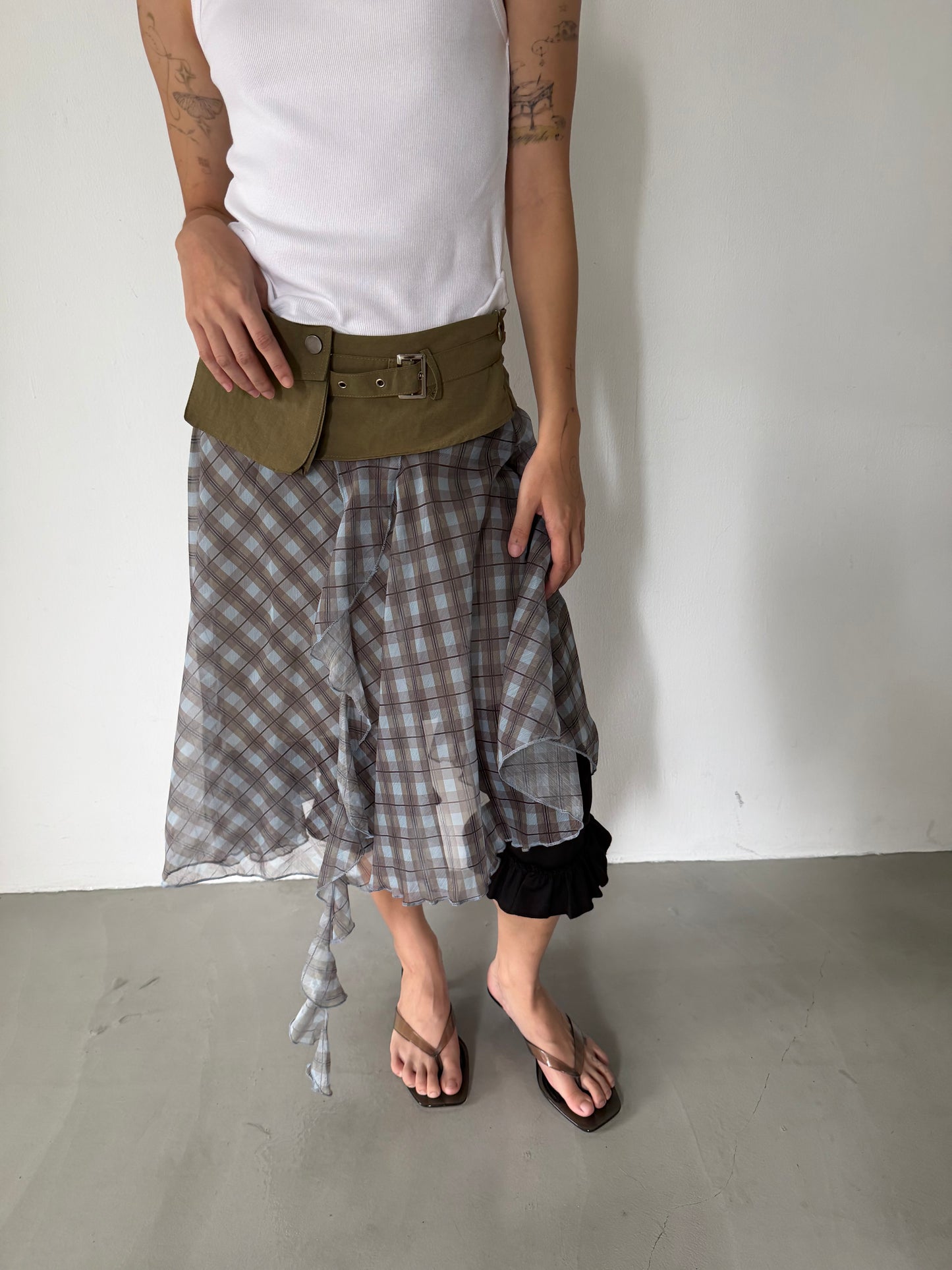 Utility Pouch Check Skirt