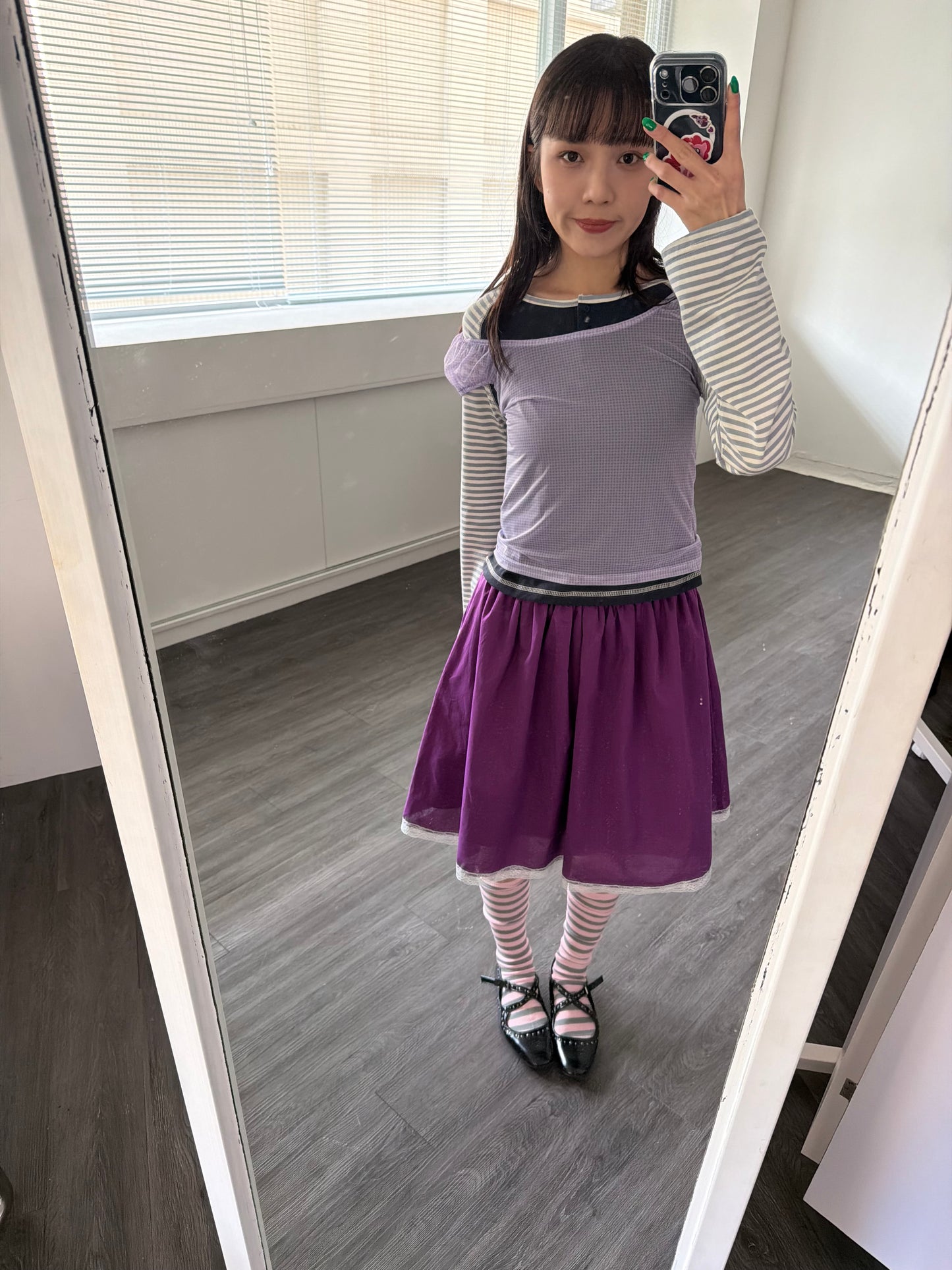 Brightly colored lace puff skirt
