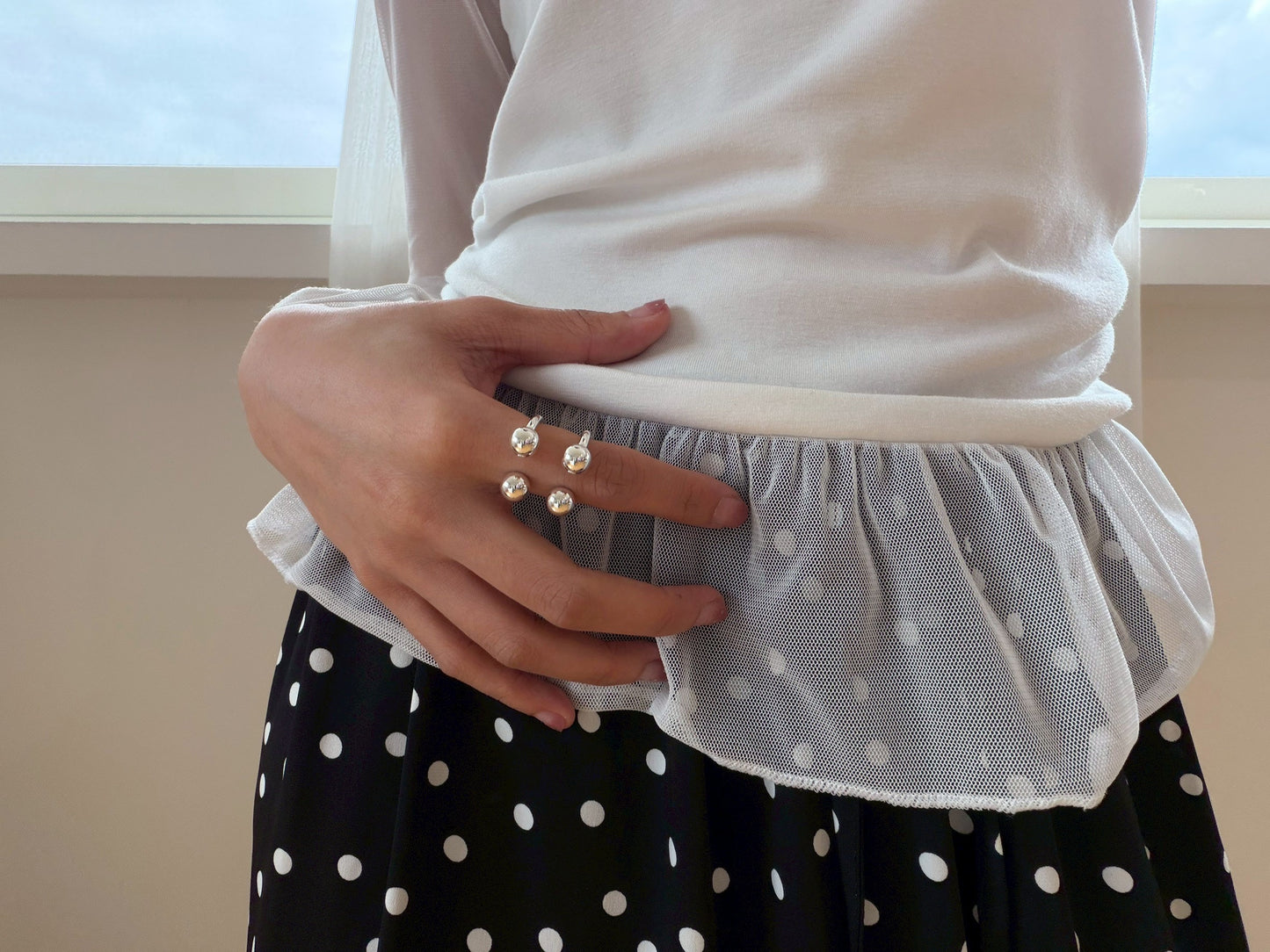 Double Pearl E011 Ring